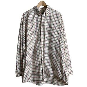 ORVIS Shirt Mens XL Gingham Check Button Down Long Sleeve Woven Cotton Green Red